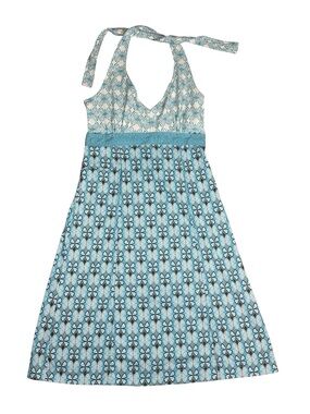 Athleta Halter Sundress Blue Geometric Print Size 4